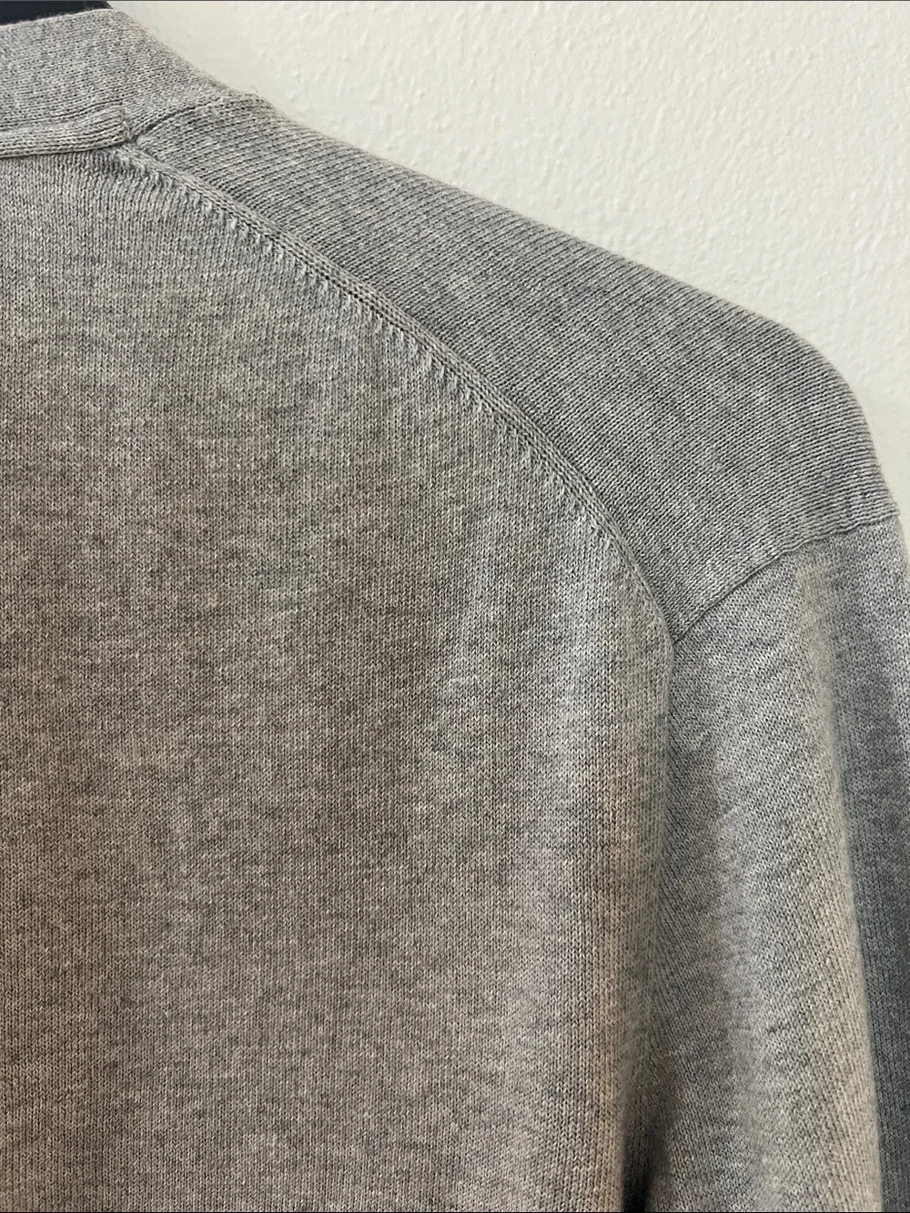 Vintage Y2K Polo Ralph Lauren Gray V-Neck knitted Cardigan Polo Logo knit sz M